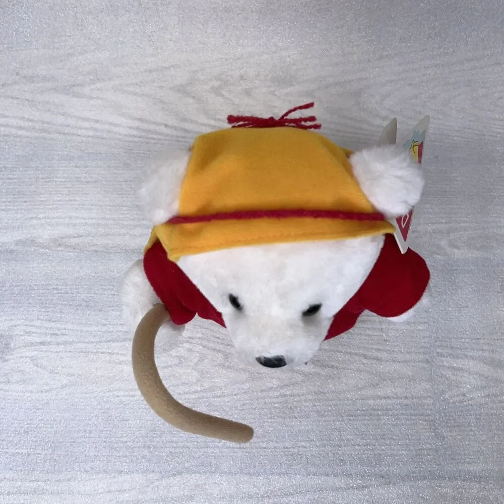 Vintage 1988 Dakin White Shepherd Bear Christmas Stuffed Animal Plush 9